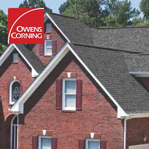 Owens Corning House with shingles and logo